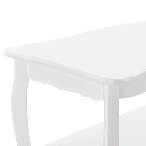 [en.casa]® Sofabord - vintage - shabby chic stil - 87,5x40x42cm - hvid - ben af fyrretræ