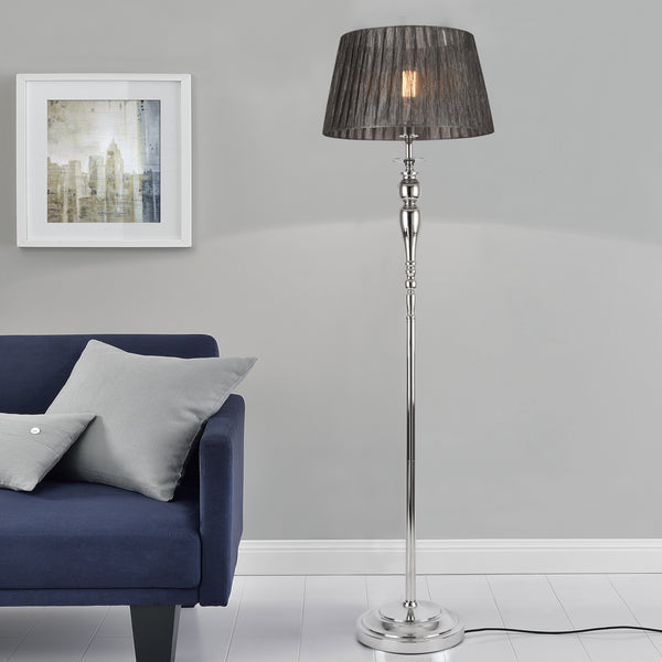 [lux.pro] gulvlampe Lingen- 151xØ40cm - 230V, 50Hz - 1xE27 - metal / tekstil - grå