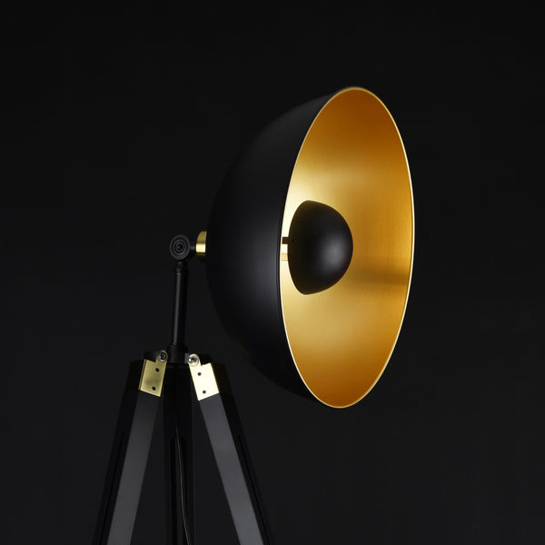 [lux.pro]® Standerlampe Ottawa - 148 cm - Sort / Messing - metal