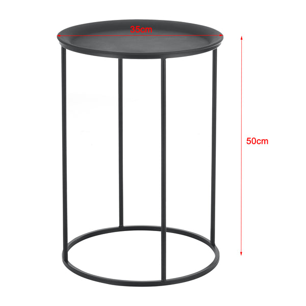  [en.casa] Sofabord sæt - 3 stk. - 45x30cm/50x35cm/55x40cm - metal - sort