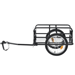 [pro.tec]® Cykelanhænger til transport - trailer til cykel - bærekapacitet: 40 kg - kollisionsbeskyttelse - 130x72x49cm - sort