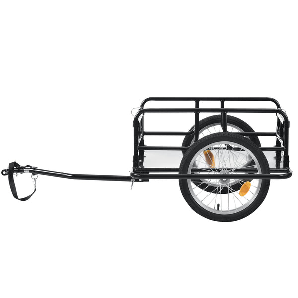 [pro.tec]® Cykelanhænger til transport - trailer til cykel - bærekapacitet: 40 kg - kollisionsbeskyttelse - 130x72x49cm - sort