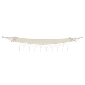 [casa.pro] ® Hængekøje-275x80 cm-beige-max.150 kg - med vipper liggende overflade: 180x70 cm-med træstænger 
