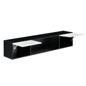 Ophængstavle Thabong 150x30x30 cm med LED-belysning sort/hvid en.casa