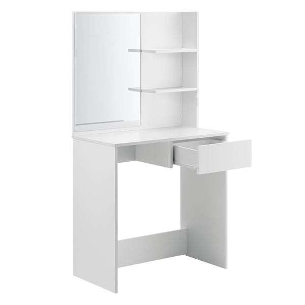 Toiletbord Rustenburg 141x75x40 cm med spejl og skuffe hvid en.casa