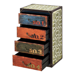Kommode Geeste 66x40x30 cm med 4 skuffer i kunstlæder Flerfarvet en.casa