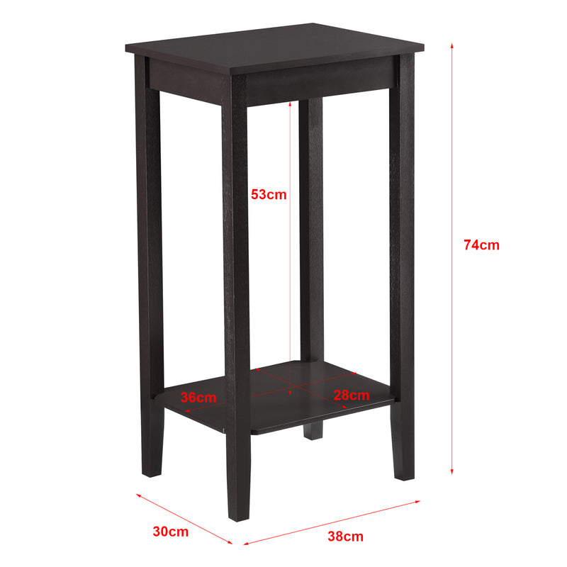 Målskitse Sidebord Thun 74x38x30 cm MDF kaffefarvet en.casa