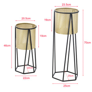 Urtepottestativ Musson 2-delt sort-guldfarvet en.casa