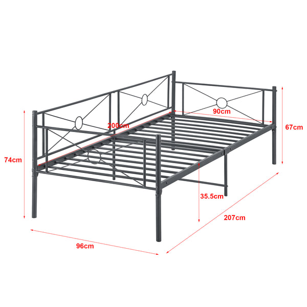 Metalseng Alvesta 90x200 cm med koldskumsmadras i forskellige farver Farver en.casa