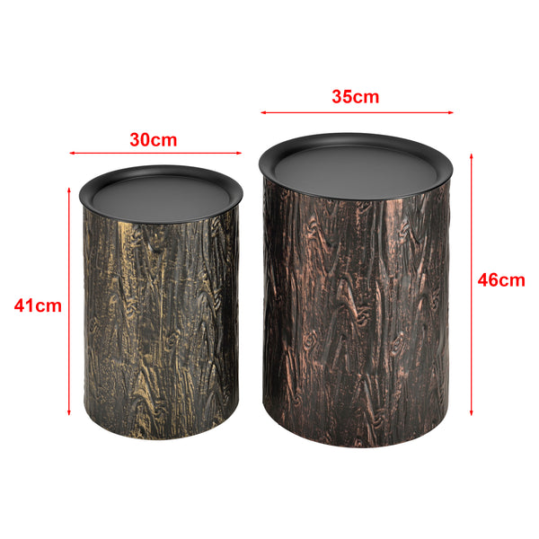 Sidebord Herstal sæt med 2 i træstamme-look en.casa