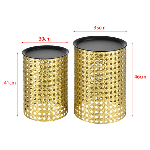 Sidebord Theux sæt med 2 sort/guldfarvede en.casa