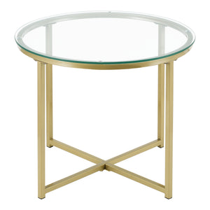 Sidebord Alavieska stålstel 50 x 42 cm guld en.casa