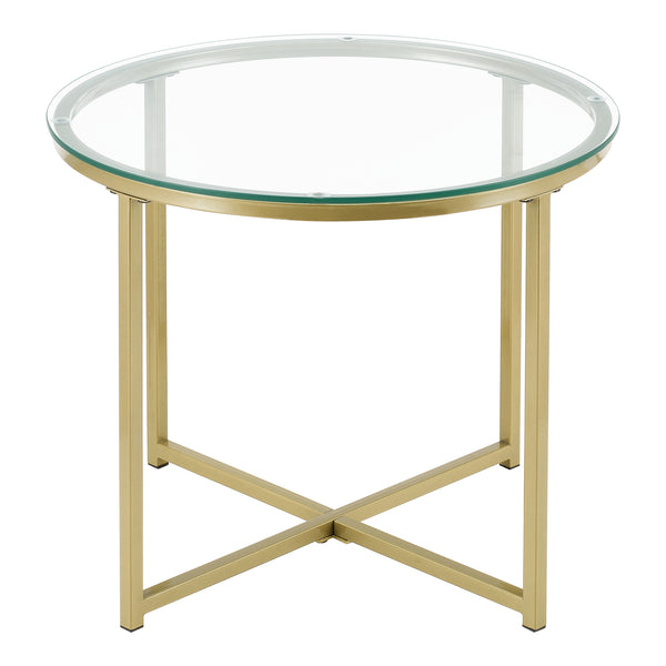 Sidebord Alavieska stålstel 50 x 42 cm guld en.casa