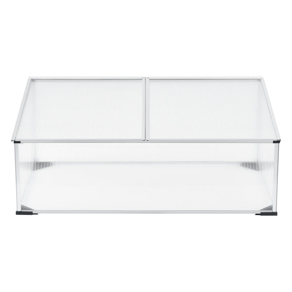 Hoorn køleramme med tag opdelt i grene 100x60x40 cm aluminium polycarbonat en.casa