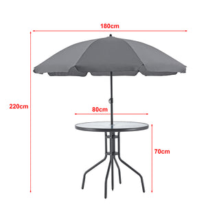 Havemøbelsæt Milagro stole med bord 4 stole og parasol sort mørkegrå en.casa