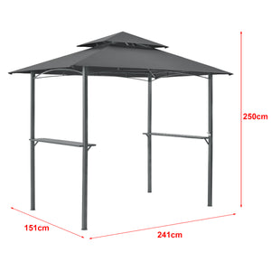 Grillpavillon Parga 250x241x151cm mørkegrå en.casa