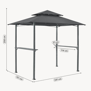 Grillpavillon Parga 250x241x151cm mørkegrå en.casa