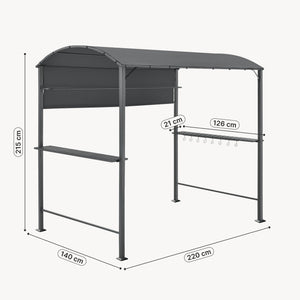Pyrgos grillpavillon 215 x 220 x 140 cm mørkegrå en.casa