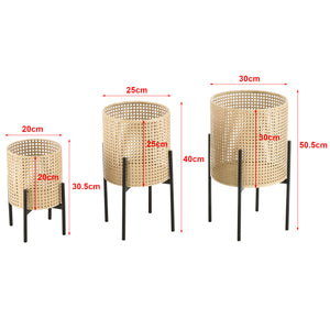 Plantestativ Walhain sæt med 3 sorte sandfarvede en.casa