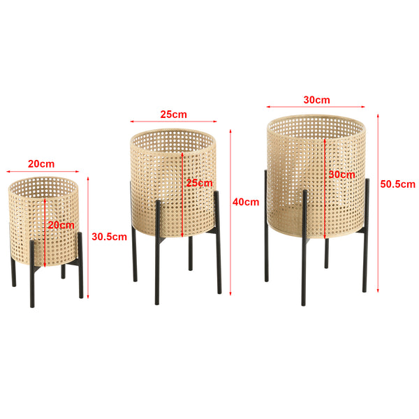 Plantestativ Walhain sæt med 3 sorte sandfarvede en.casa