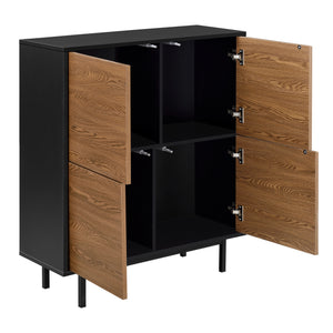 Gnosjö sideskab 80x30x93cm sort/mørkt træ en.casa