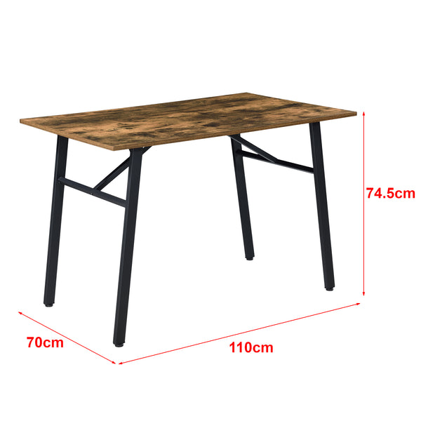 Flatanger spisebord 110x70x75cm til 4 personer Mørkt træ [en.casa].