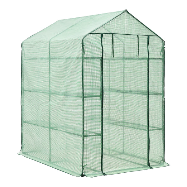 Drivhus Vale med hylder 120x170x194cm Grøn [en.casa].