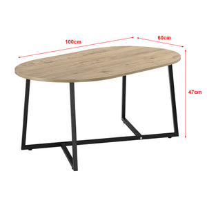 Sofabord Valdemarsvik 100x60x47cm egetræslook [en.casa].