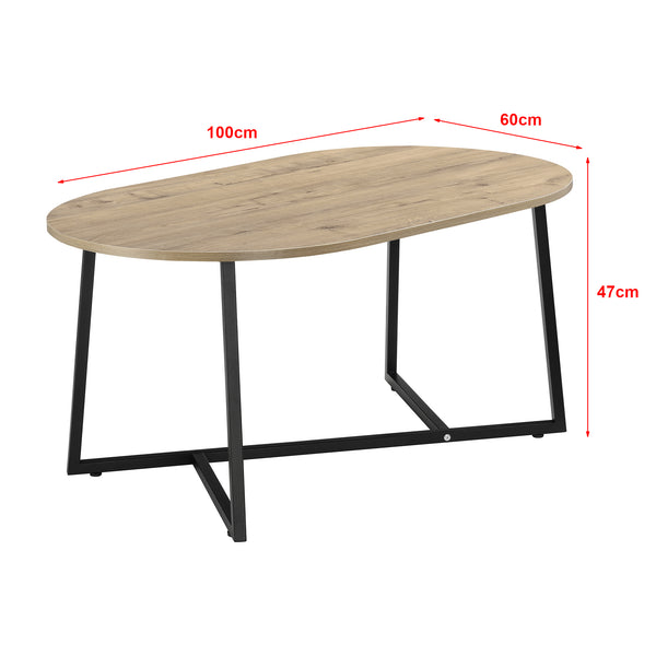 Sofabord Valdemarsvik 100x60x47cm egetræslook [en.casa].