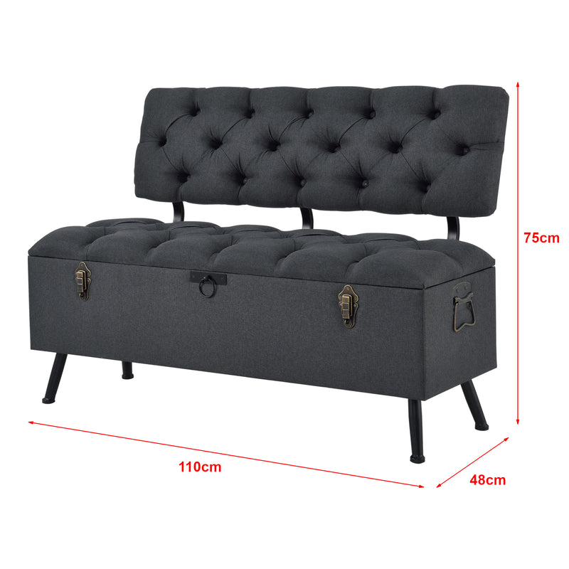 Målskitse Kiste Malmöhus 110x48x75cm mørkegrå [en.casa].