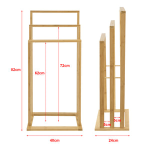 Bambus håndklædestang Rana 40x24x82 cm [en.casa].