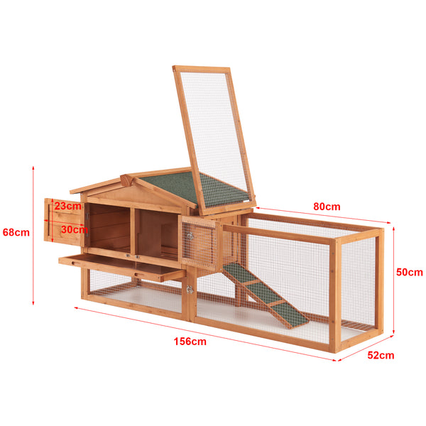 Oberursel kaninbur 68x156x52cm grantræ [en.casa].