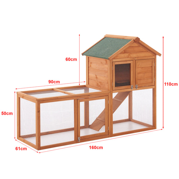Kaninbur Kelkheim 110x160x61cm grantræ [en.casa].