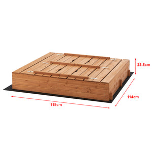 Campillos sandkasse med siddepladser 23,5 x 118 x 114 cm naturtræ [en.casa].