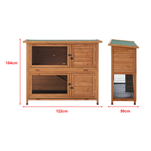 Kaninbur Falkenau indhegning til små dyr 104x122x50cm grantræ [en.casa]