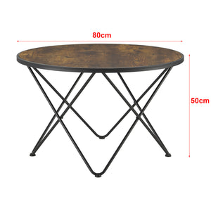 Sofabord Goskamark 80x50 cm stålstel mørkt træ [en.casa].