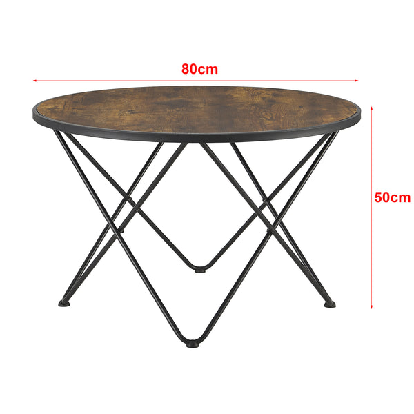 Sofabord Goskamark 80x50 cm stålstel mørkt træ [en.casa].