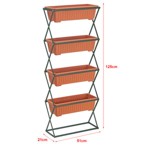 Lodret seng Veenendaal 51x21x125 cm 4-etagers [en.casa].
