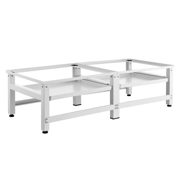 Vaskemaskine sokkel 2-fold Bothel med hylder 150 kg Hvid [en.casa]