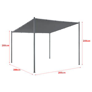 Carunchio havepavillon 300x285x248cm mørkegrå [en.casa].