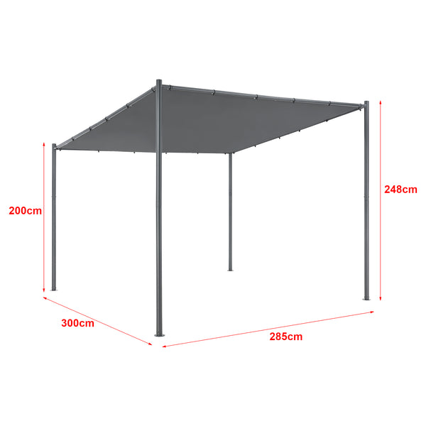 Carunchio havepavillon 300x285x248cm mørkegrå [en.casa].