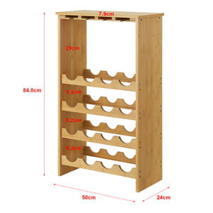 Vinreol i bambus Fetlar 84,8 x 50 x 24 cm [en.casa].