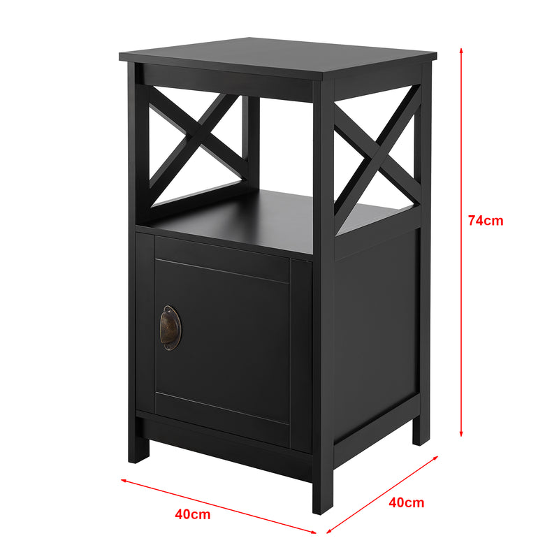 Målskitse Sidebord Utajärvi sofabord 74x40x40cm sofabord sort [en.casa].