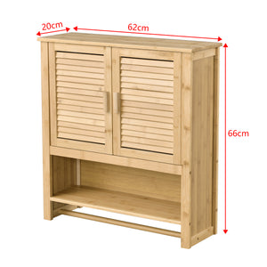 Badeværelsesskab Tyresö vægskab bambus 66 x 62 x 20 cm [en.casa].