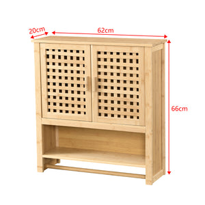 Badeværelsesskab Borlänge vægskab bambus 66 x 62 x 20 cm [en.casa].