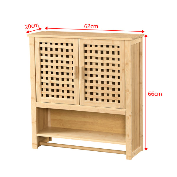 Badeværelsesskab Borlänge vægskab bambus 66 x 62 x 20 cm [en.casa].