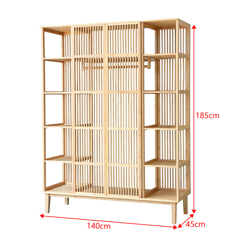 Målskitse Tøjstativ i bambus Hudiksvall 185x140x45cm [en.casa].