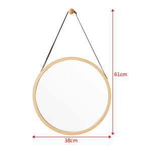 Bambus vægspejl Bykle rund 38 cm [en.casa].