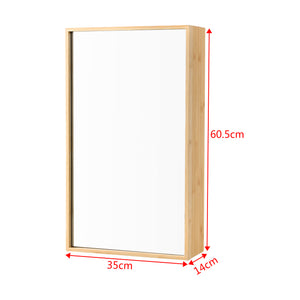 Ikorfat spejlskab 60,5 x 35 x 14 cm naturlig bambus [en.casa].