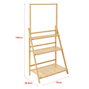 Brändö 3-etagers plantestige 144 x 70 x 39,5 cm bambus [en.casa].